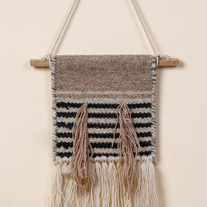 Bhadohi Handwoven Wool Geometric Fringed Wall Hanging