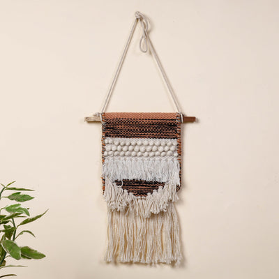 Bhadohi Handwoven Wool Geometric Fringed Wall Hanging