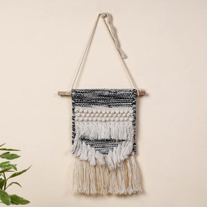 Bhadohi Handwoven Wool Geometric Fringed Wall Hanging