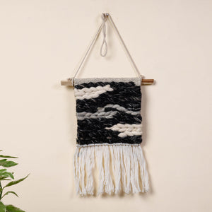 Bhadohi Handwoven Wool Geometric Fringed Wall Hanging