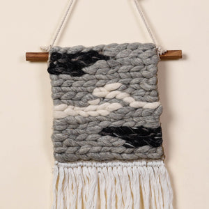 Bhadohi Handwoven Wool Geometric Fringed Wall Hanging