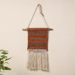 Bhadohi Handwoven Wool Geometric Fringed Wall Hanging