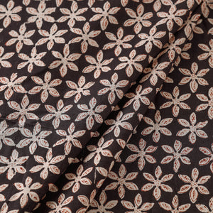 Black - Bagru Block Print Cotton Fabric 07