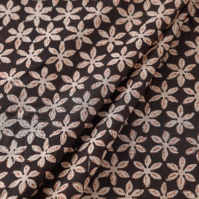 Black - Bagru Block Print Cotton Fabric 07