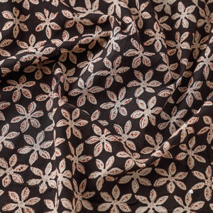 Black - Bagru Block Print Cotton Fabric 07