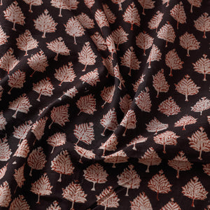 Black - Bagru Block Print Cotton Fabric 01