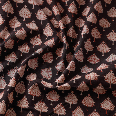 Black - Bagru Block Print Cotton Fabric 01