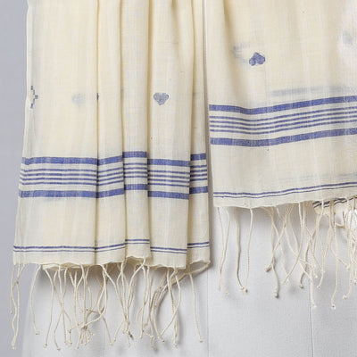Beige - Dhakai Muslin Jamdani Handwoven Pure Cotton Stole