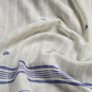 Beige - Dhakai Muslin Jamdani Handwoven Pure Cotton Stole