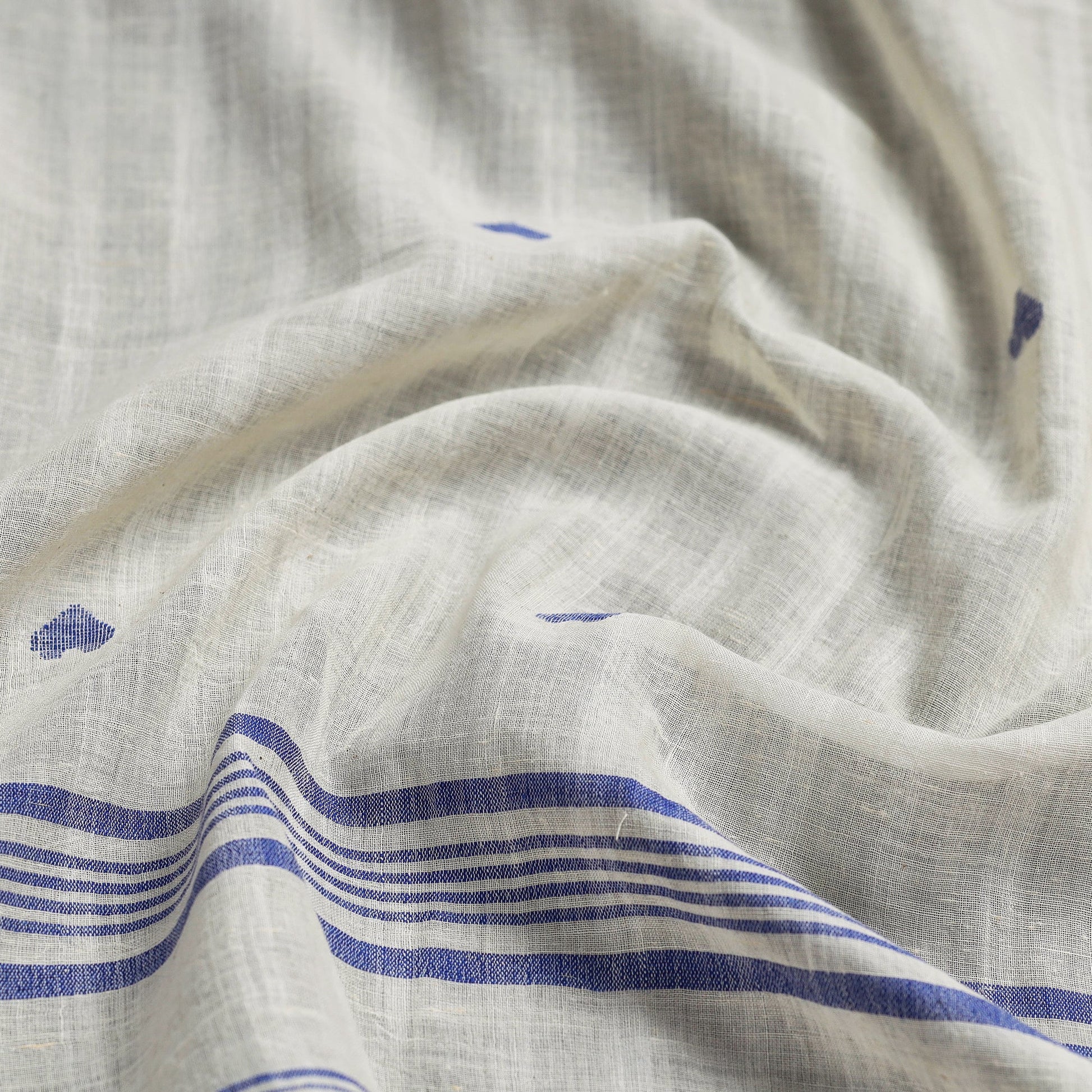 Beige - Dhakai Muslin Jamdani Handwoven Pure Cotton Stole