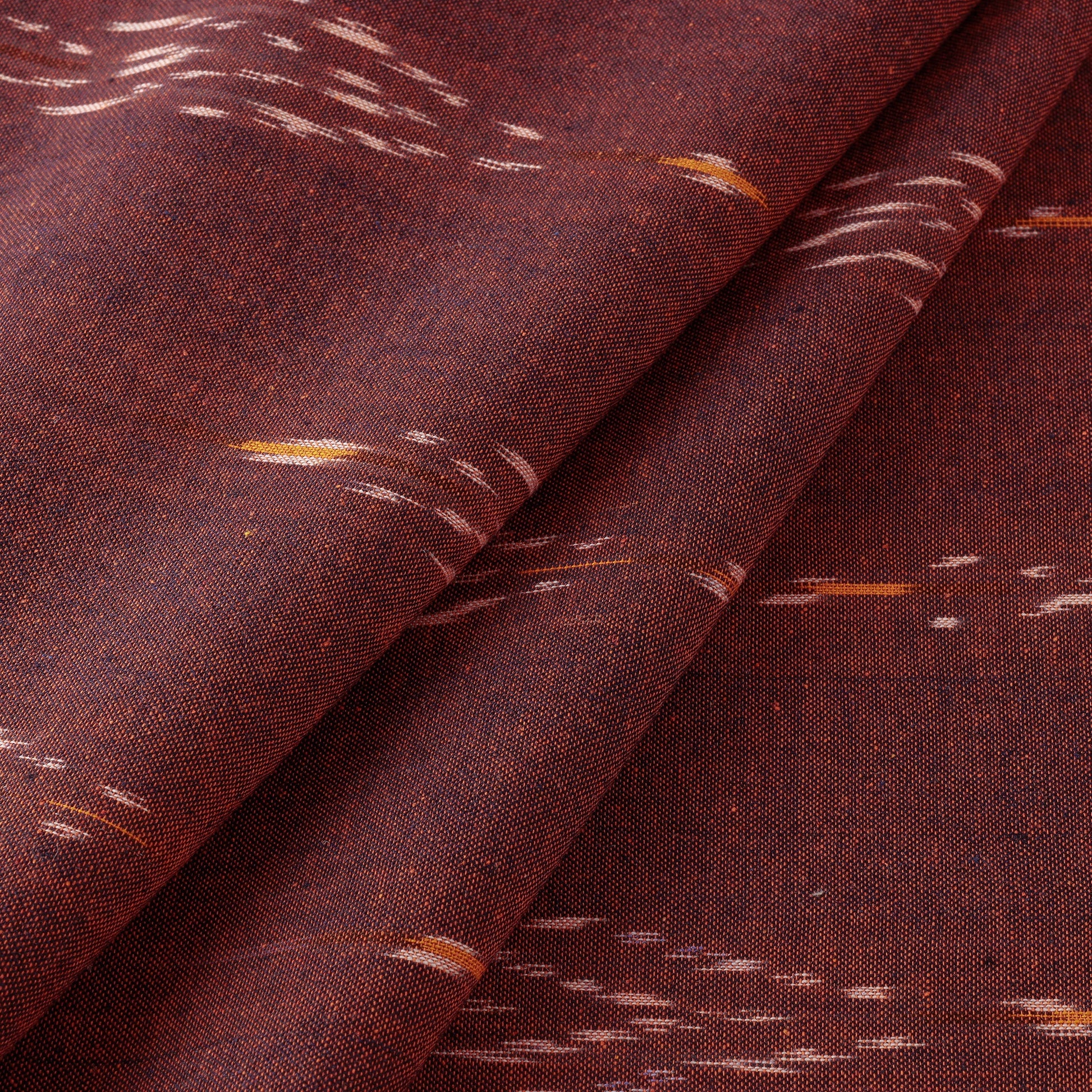 Brown - Pure Cotton Pochampally Ikat Fabric 05