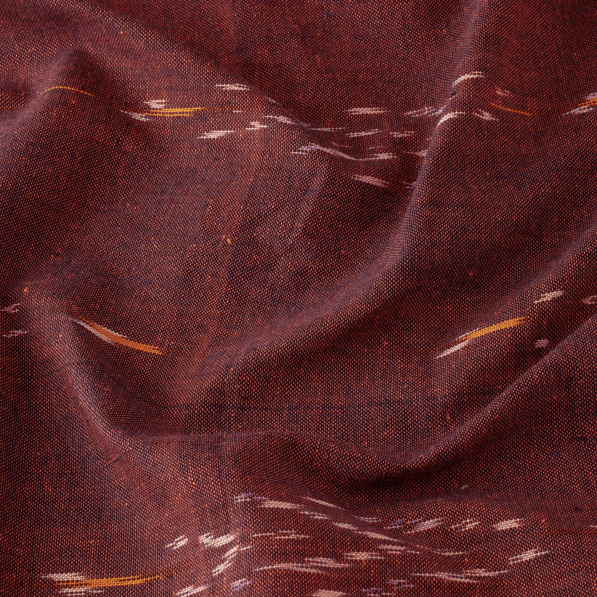 Brown - Pure Cotton Pochampally Ikat Fabric 05