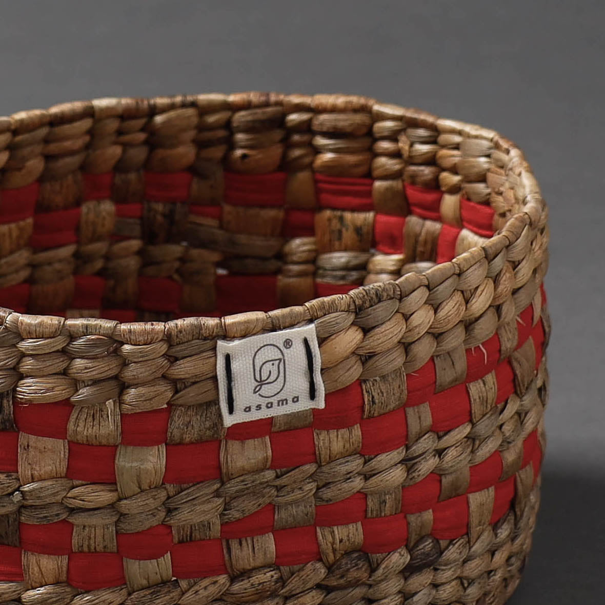 Brown - Handcrafted Organic Water Hyacinth Multipurpose Basket (7 x 7 in)