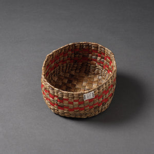 Brown - Handcrafted Organic Water Hyacinth Multipurpose Basket (7 x 7 in)