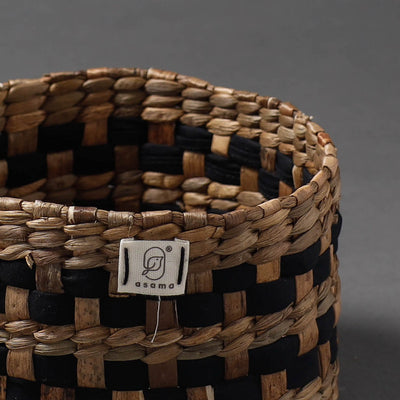 Brown - Handcrafted Organic Water Hyacinth Multipurpose Basket (7 x 7 in)
