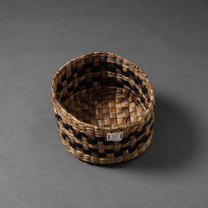 Brown - Handcrafted Organic Water Hyacinth Multipurpose Basket (7 x 7 in)