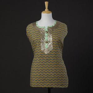Brown - Bagru Dabu Block Printed Cotton Kurta Material - 2.5 M