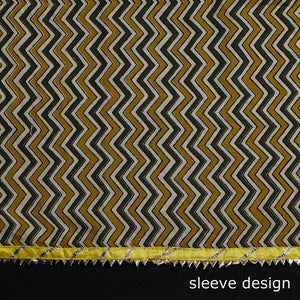 Brown - Bagru Dabu Block Printed Work Cotton Kurta Material - 2.5 M