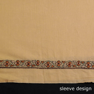 Brown - Kashida Embroidery Cotton Kurta Material by Zahoor from Kashmir - 2.65 M