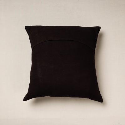 Black - Bagh Block Printed Cotton Cushion Cover (16 x 16 in)