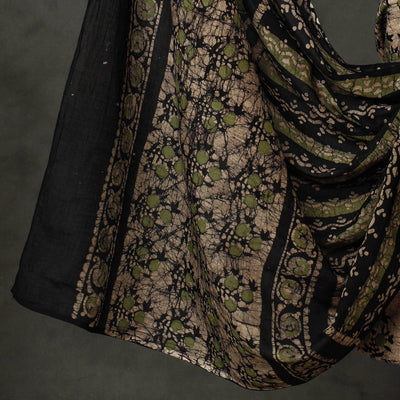 Beige - 3pc Kutch Batik Print Cotton Dress Material 06