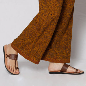 Brown - Bagh Block Printing Cotton Kurta with Palazzo & Dupatta Set