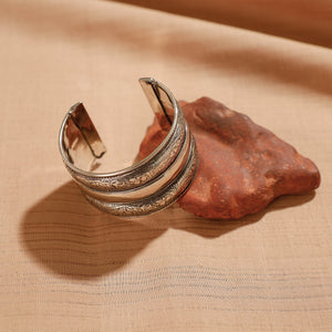 Antique Finish Oxidised German Silver Bangle / Cuff Bracelet (Adjustable)