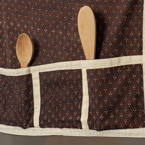 Brown - Ajrakh Block Printing Cotton Fridge Top Cover with Multiple Pockets