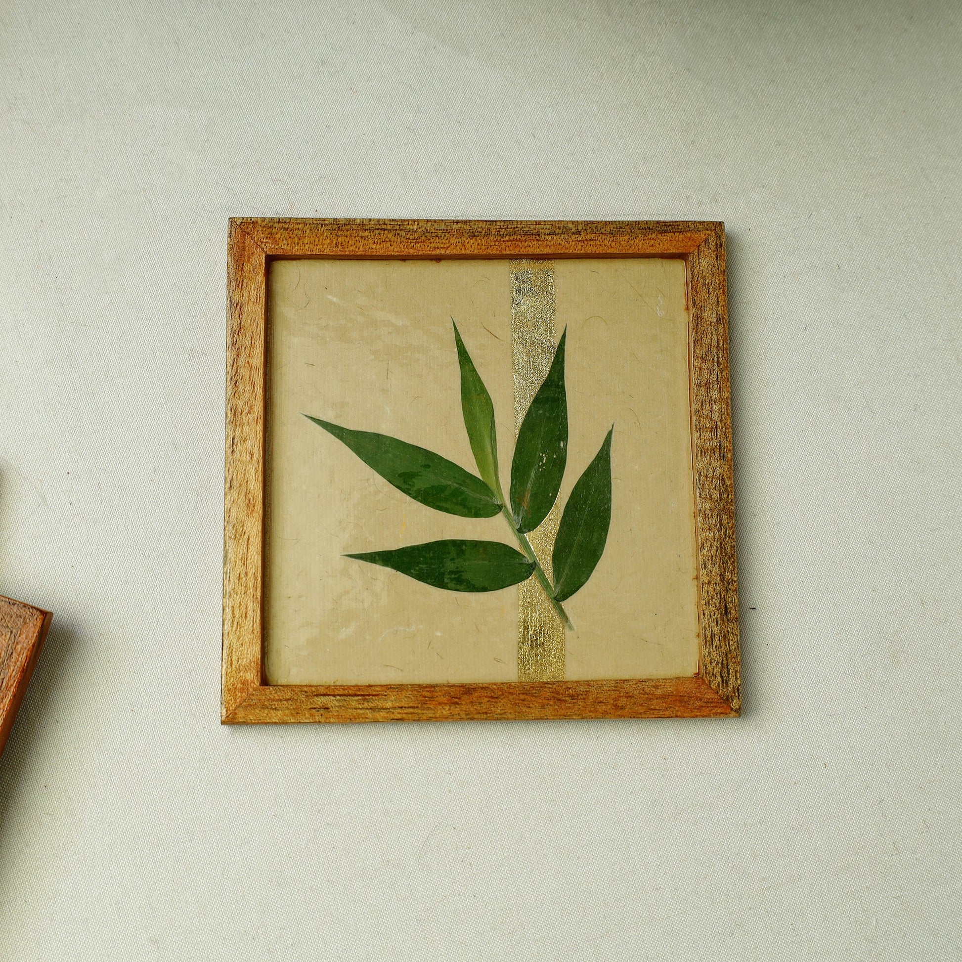 Bamboo Art Work Wooden Square Coasters (Set of 6)