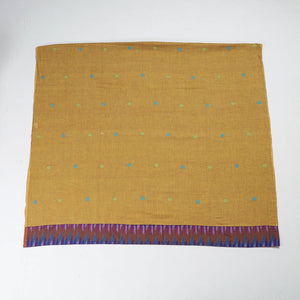 Brown - Rangoli Bengal Jamdani Buti Blouse Piece with Ikat Border