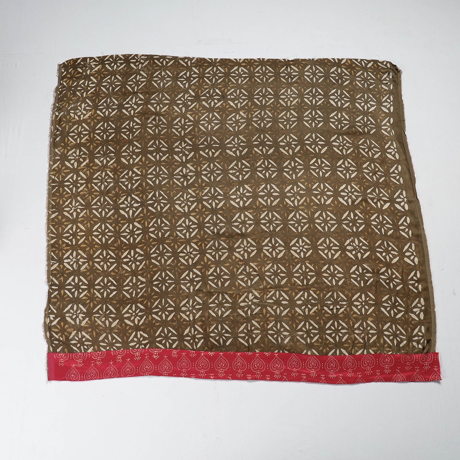 Brown - Rangoli Kutch Block Printing Modal Silk Blouse Piece