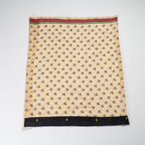 Beige - Chanderi Silk Pipad Block Print Blouse Piece 83