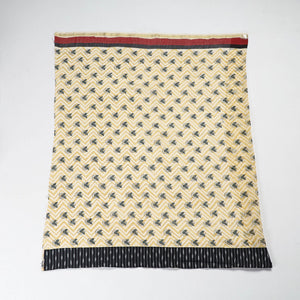 Beige - Rangoli Pipad Chanderi Silk Blouse Piece with Ikat Border