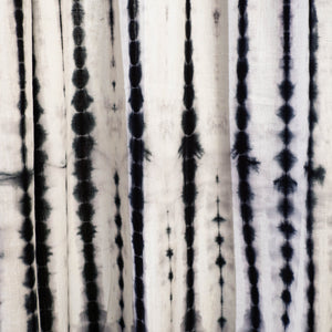 Black - Shibori Tie-Dye Cotton Door Curtain - Set of 2 (6.6 x 4 feet)