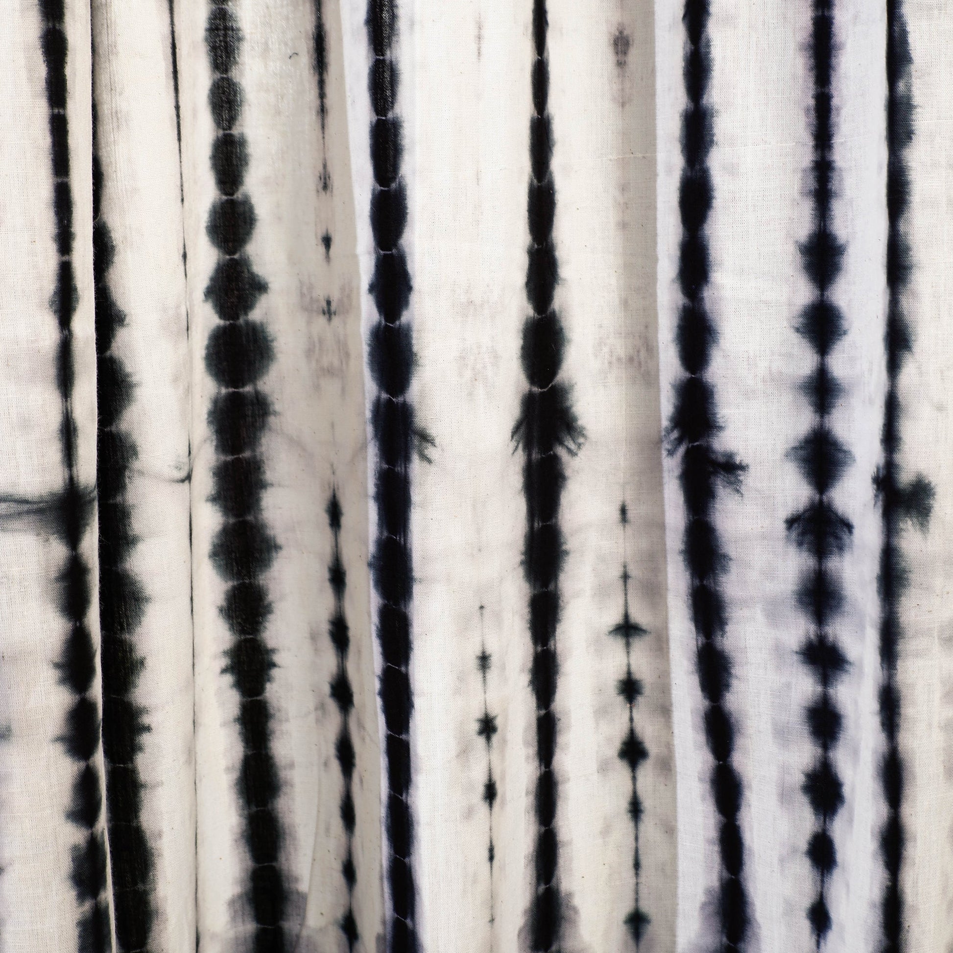 Black - Shibori Tie-Dye Cotton Door Curtain - Set of 2 (6.6 x 4 feet)