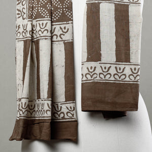 Brown - Pipad Block Printed Mul Cotton Stole
