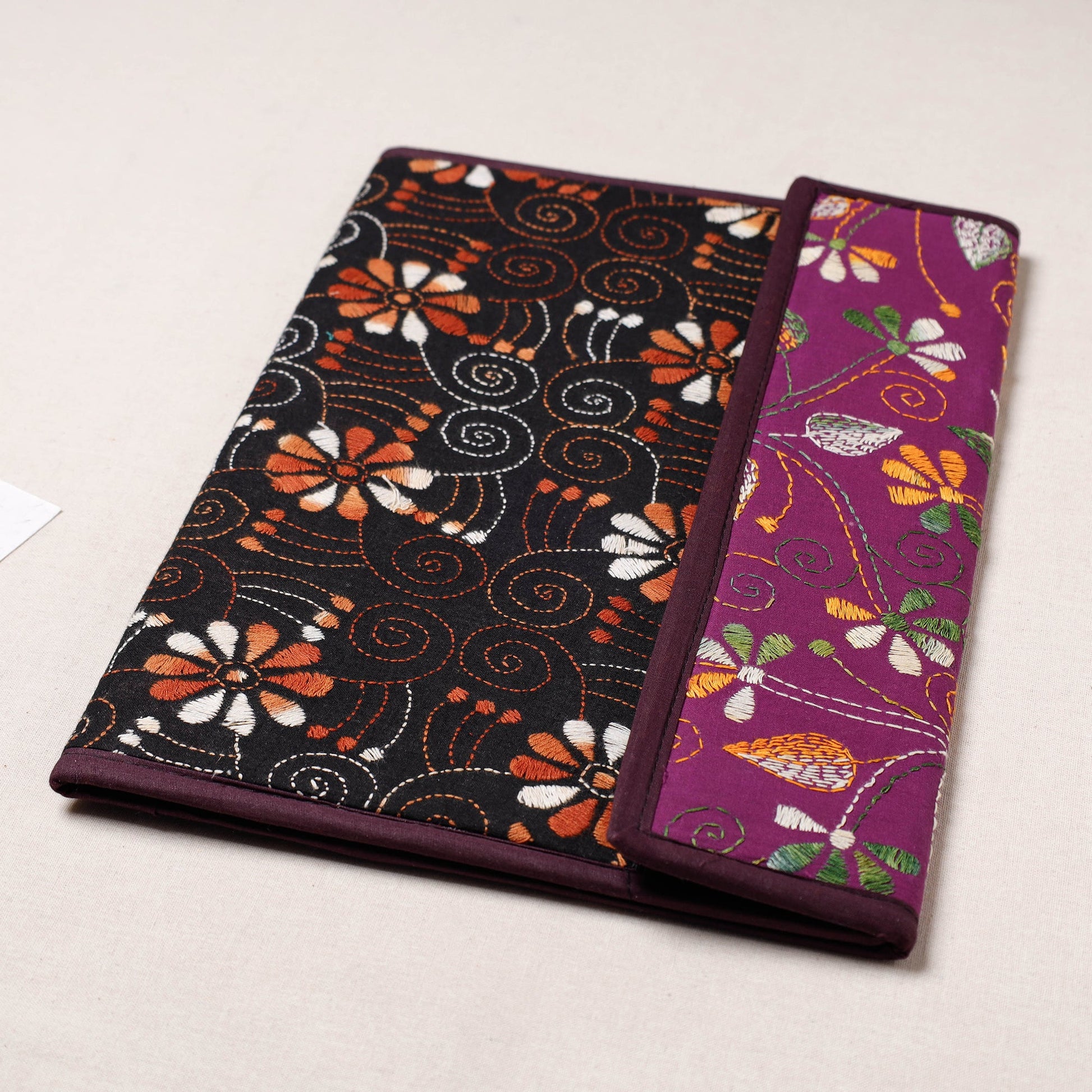 Bengal Kantha Work Handcrafted File Folder