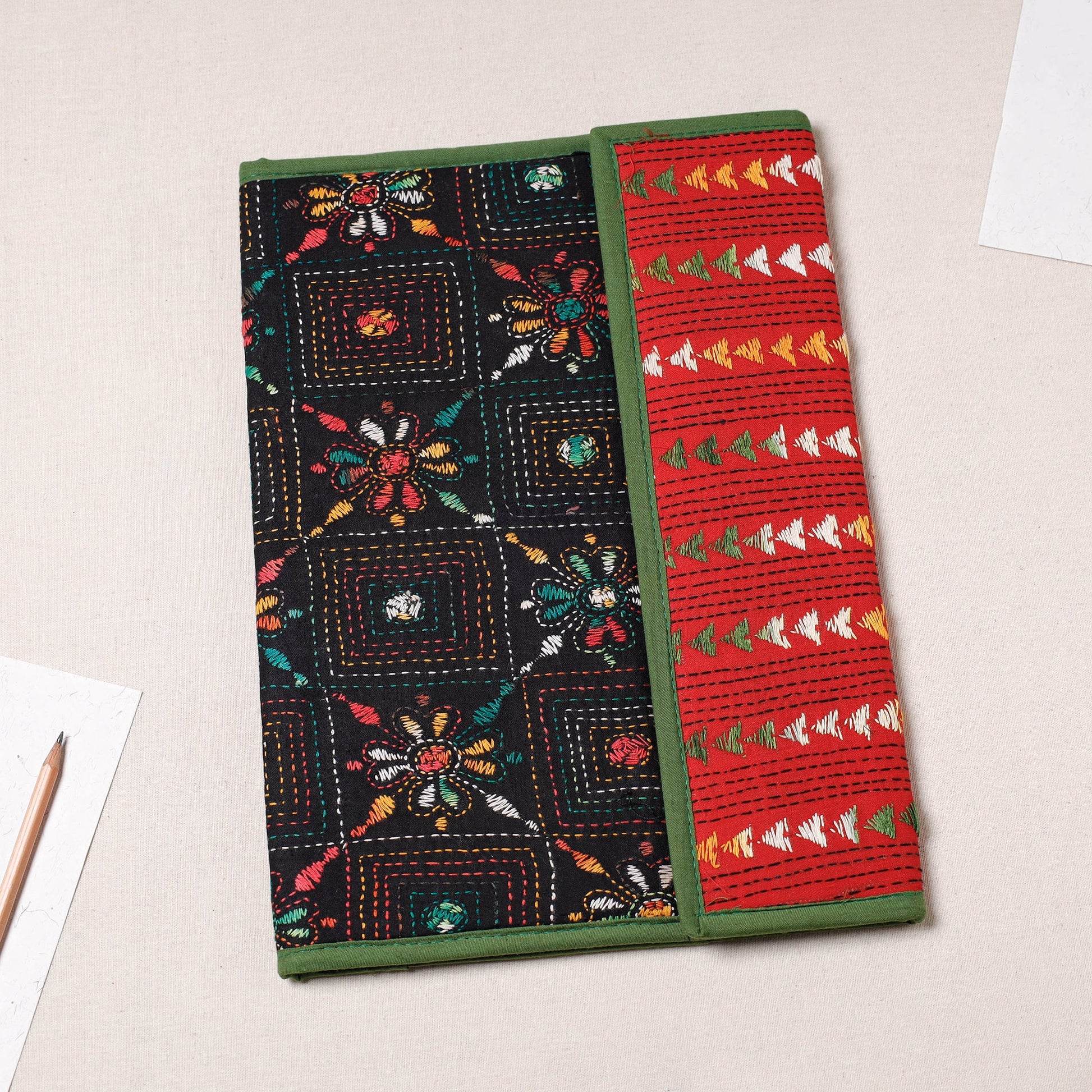 Bengal Kantha Work Handcrafted File Folder
