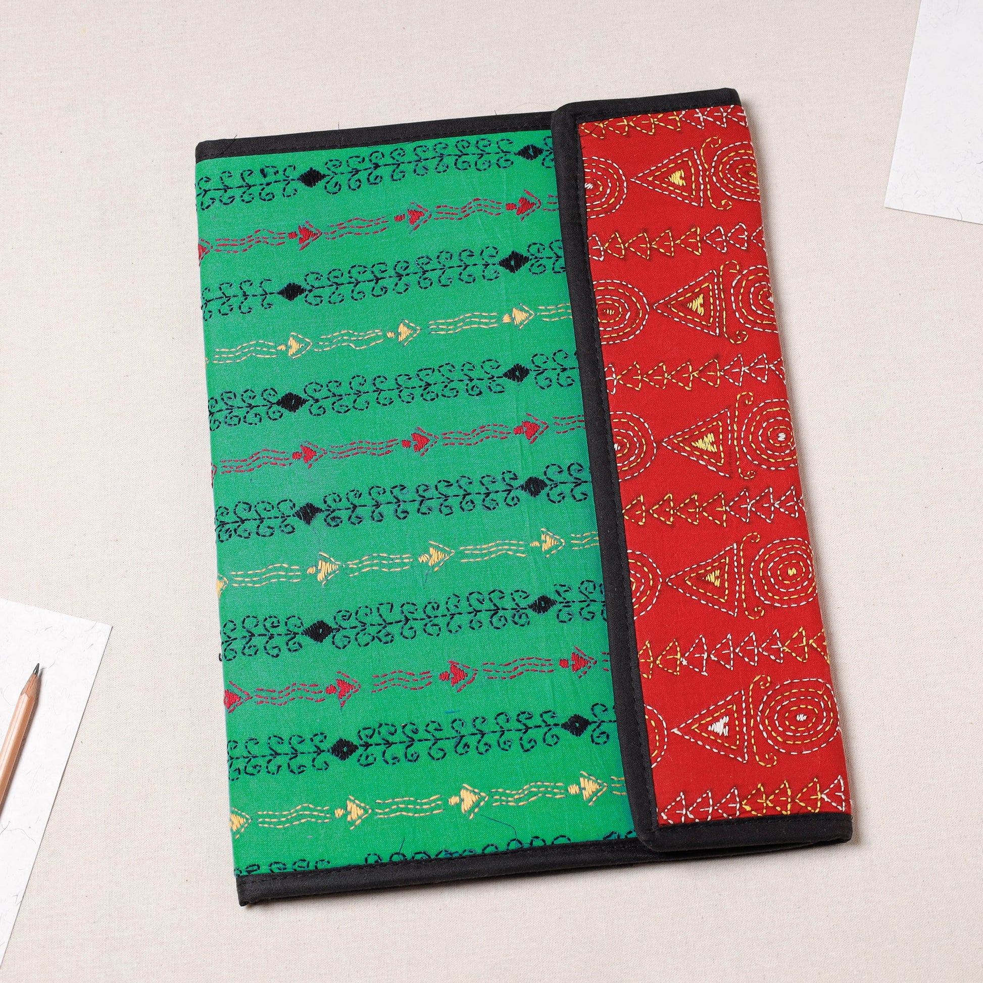 Bengal Kantha Work Handcrafted File Folder
