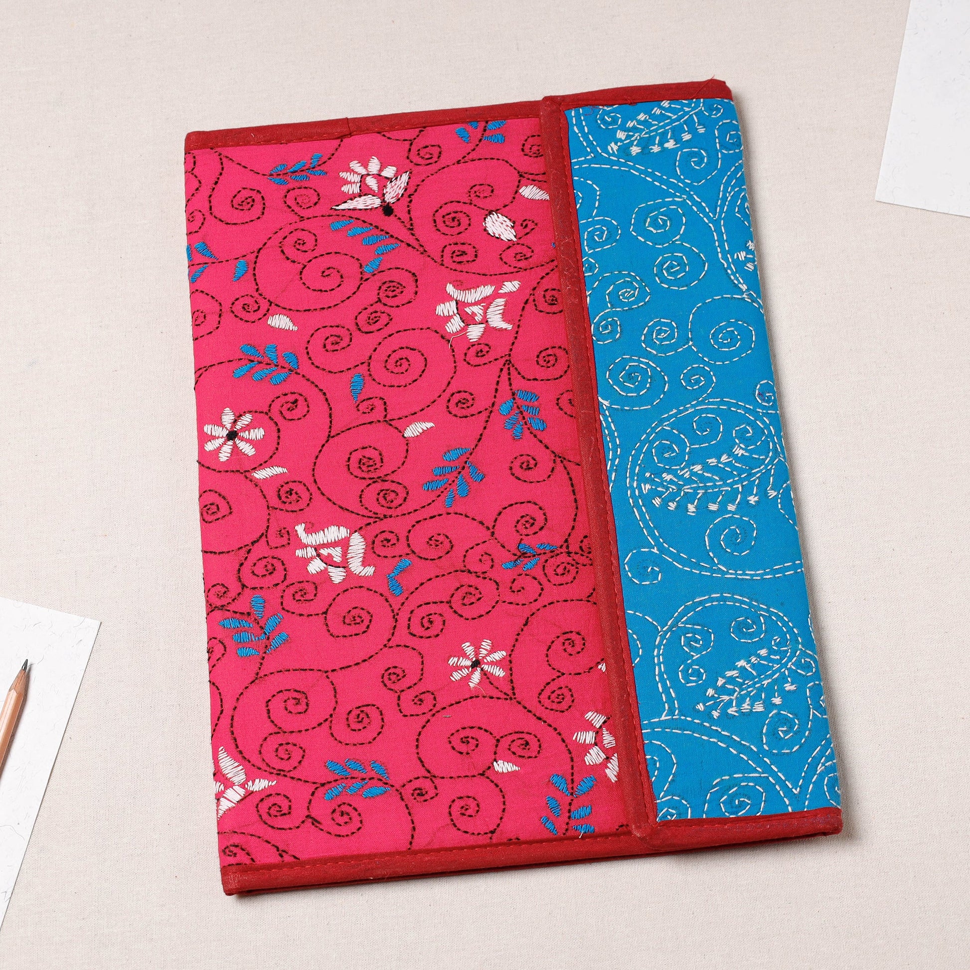 Bengal Kantha Work Handcrafted File Folder
