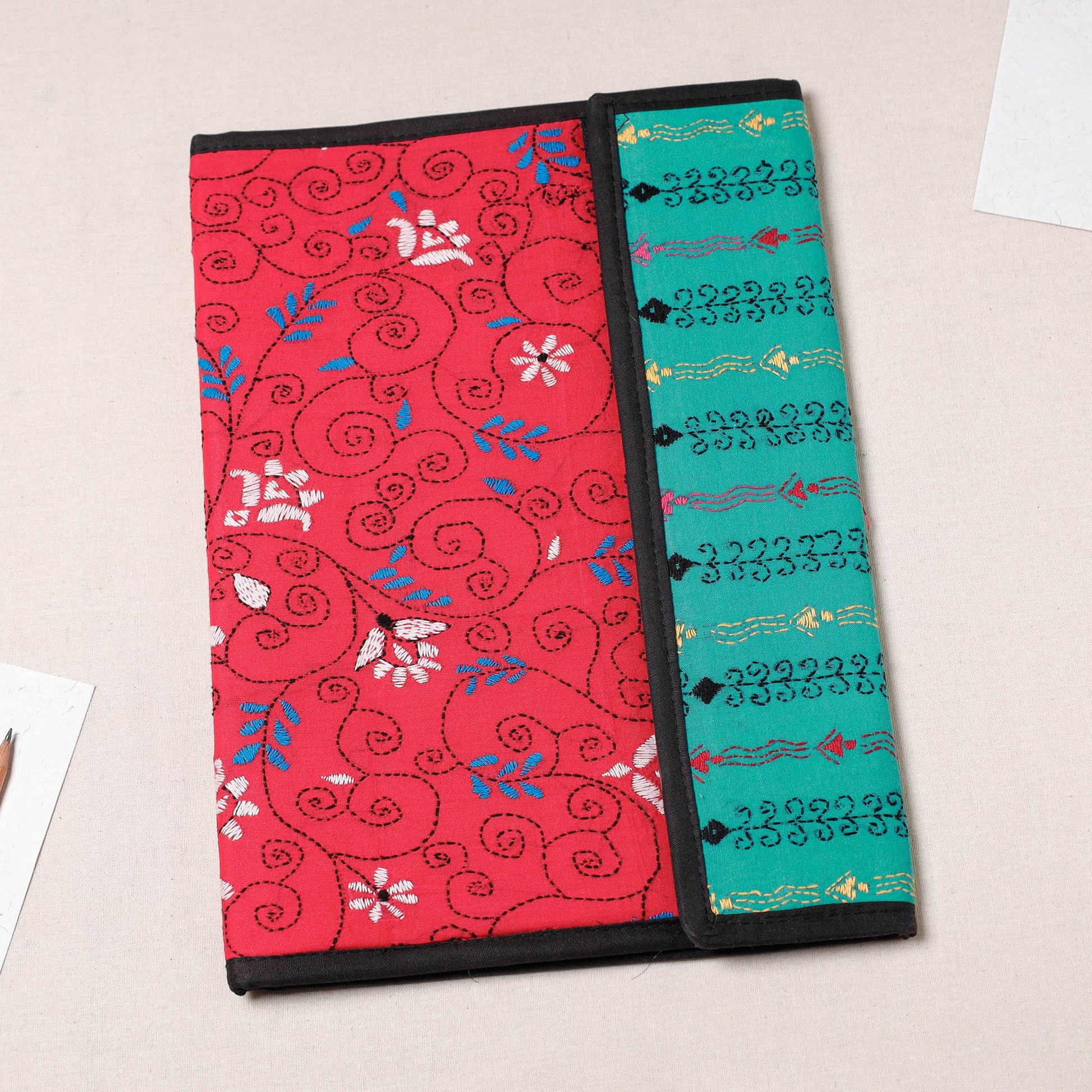 Bengal Kantha Work Handcrafted File Folder