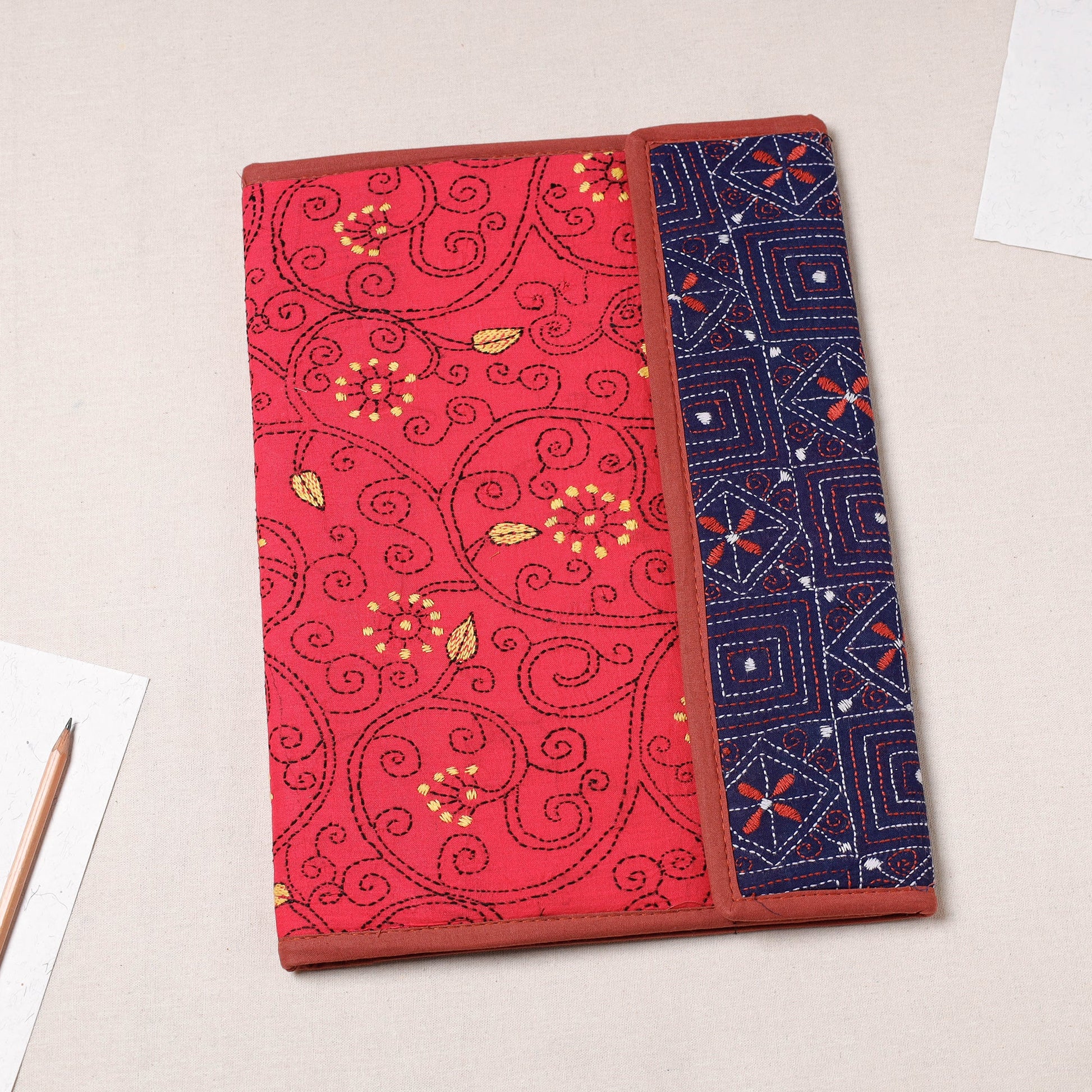 Bengal Kantha Work Handcrafted File Folder