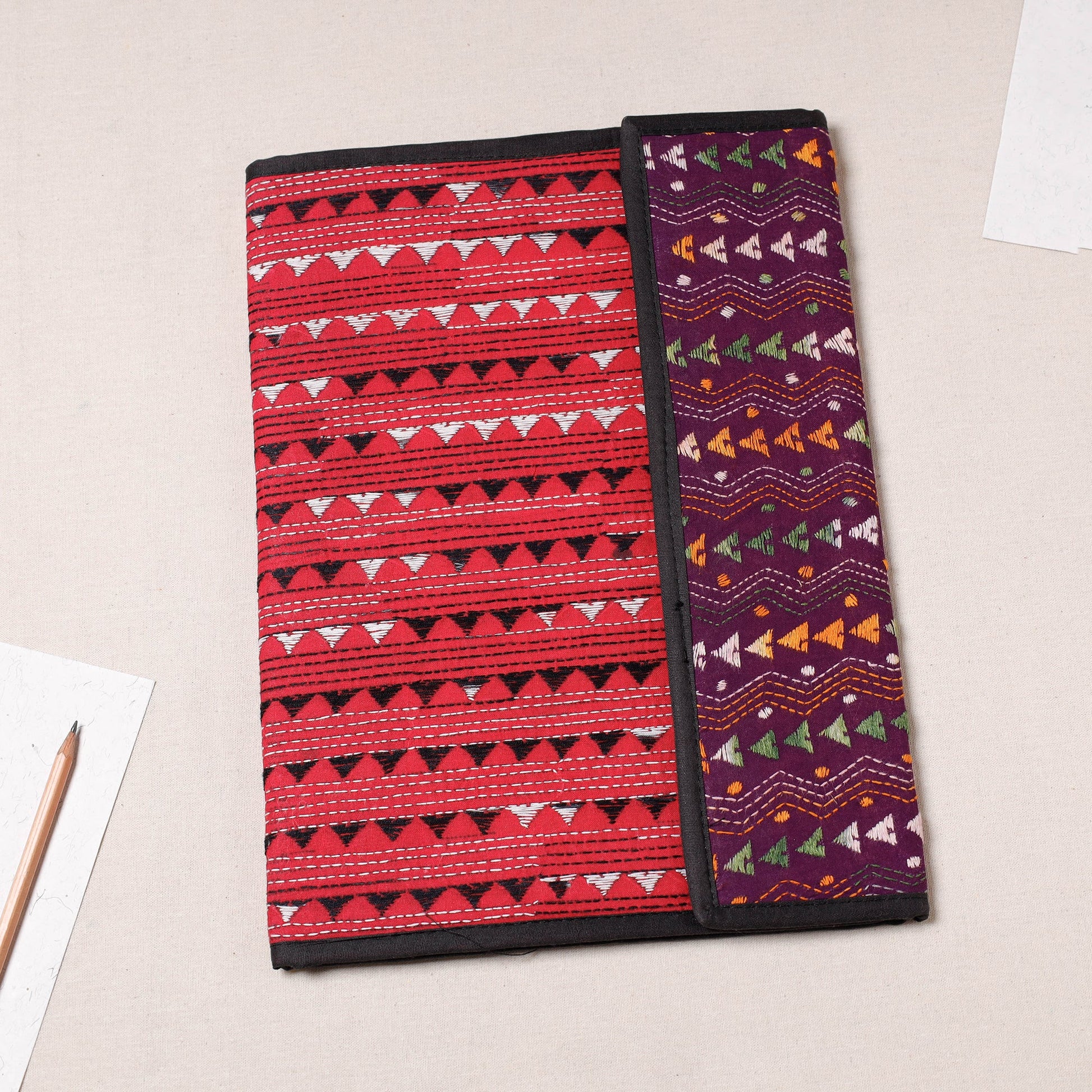 Bengal Kantha Work Handcrafted File Folder