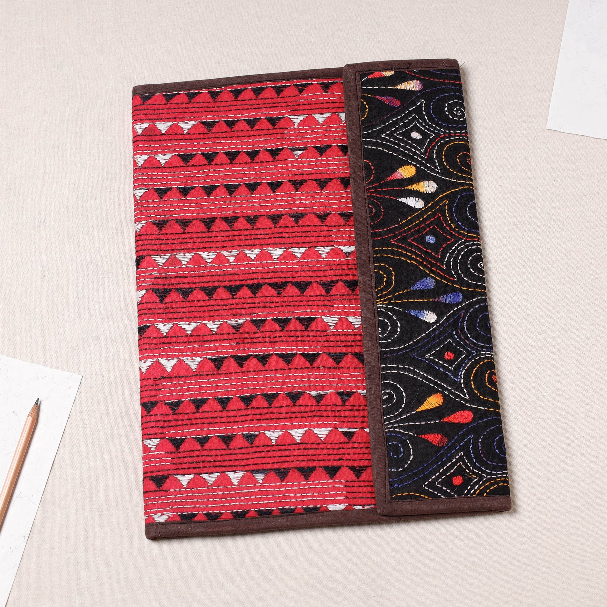 Bengal Kantha Work Handcrafted File Folder