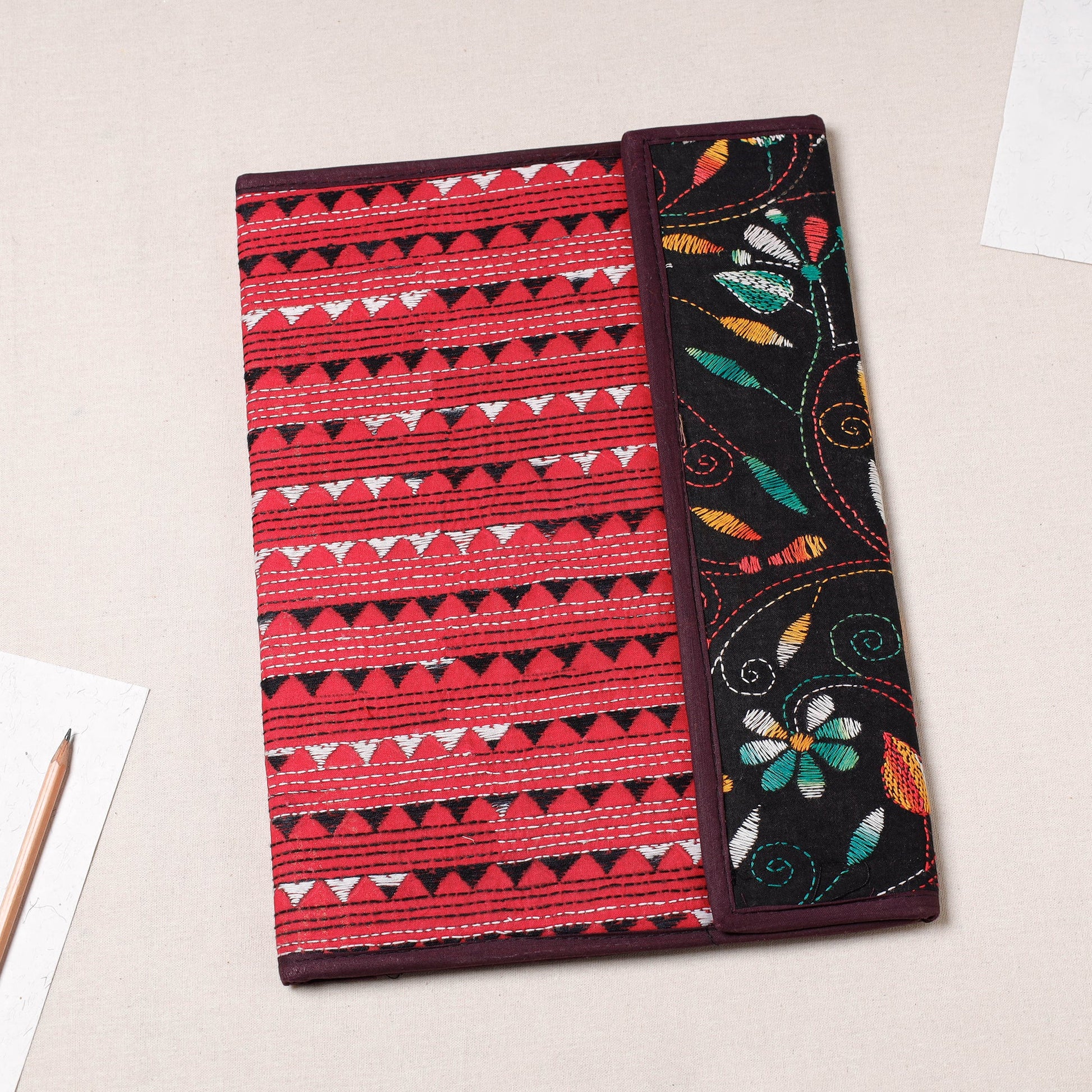 Bengal Kantha Work Handcrafted File Folder
