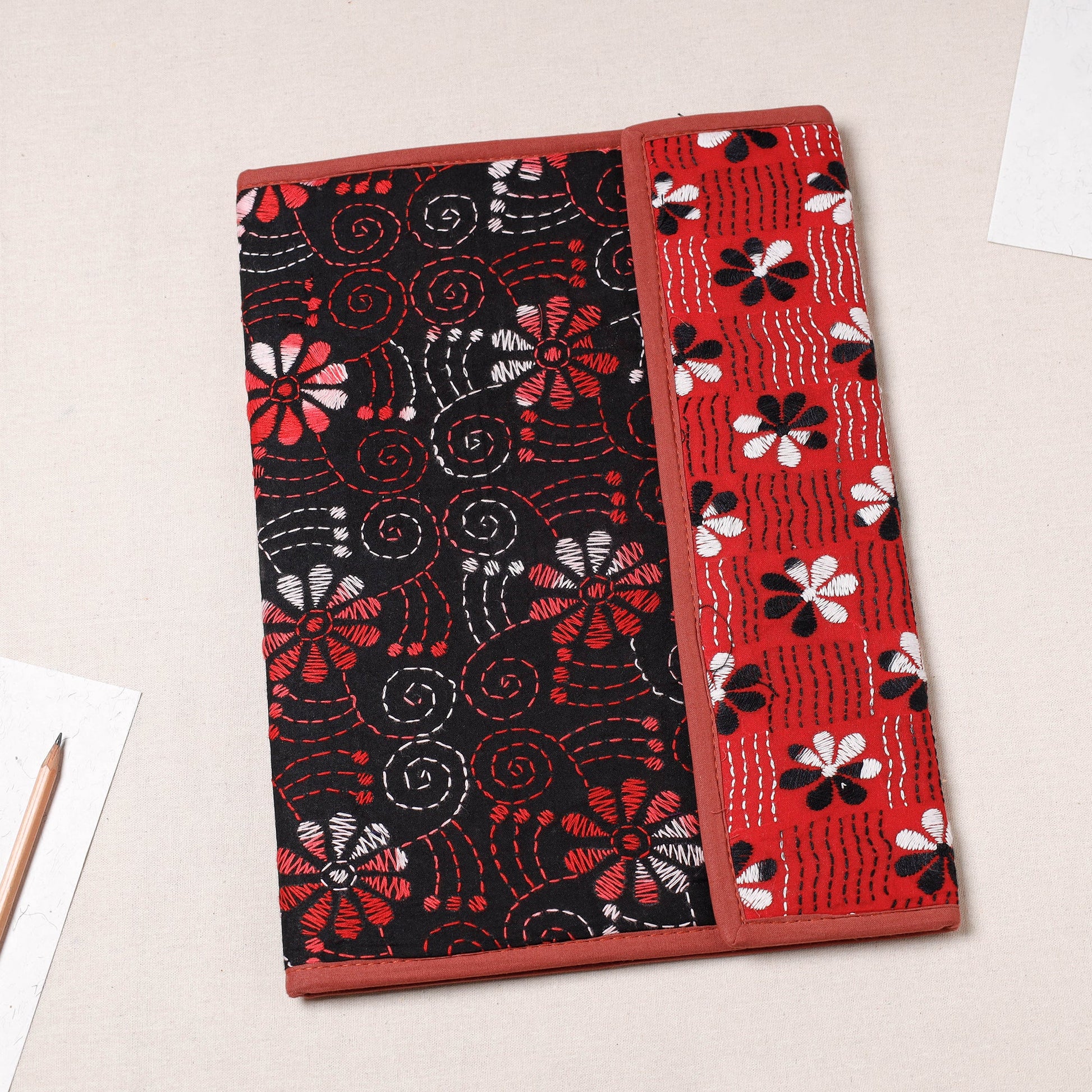 Bengal Kantha Work Handcrafted File Folder