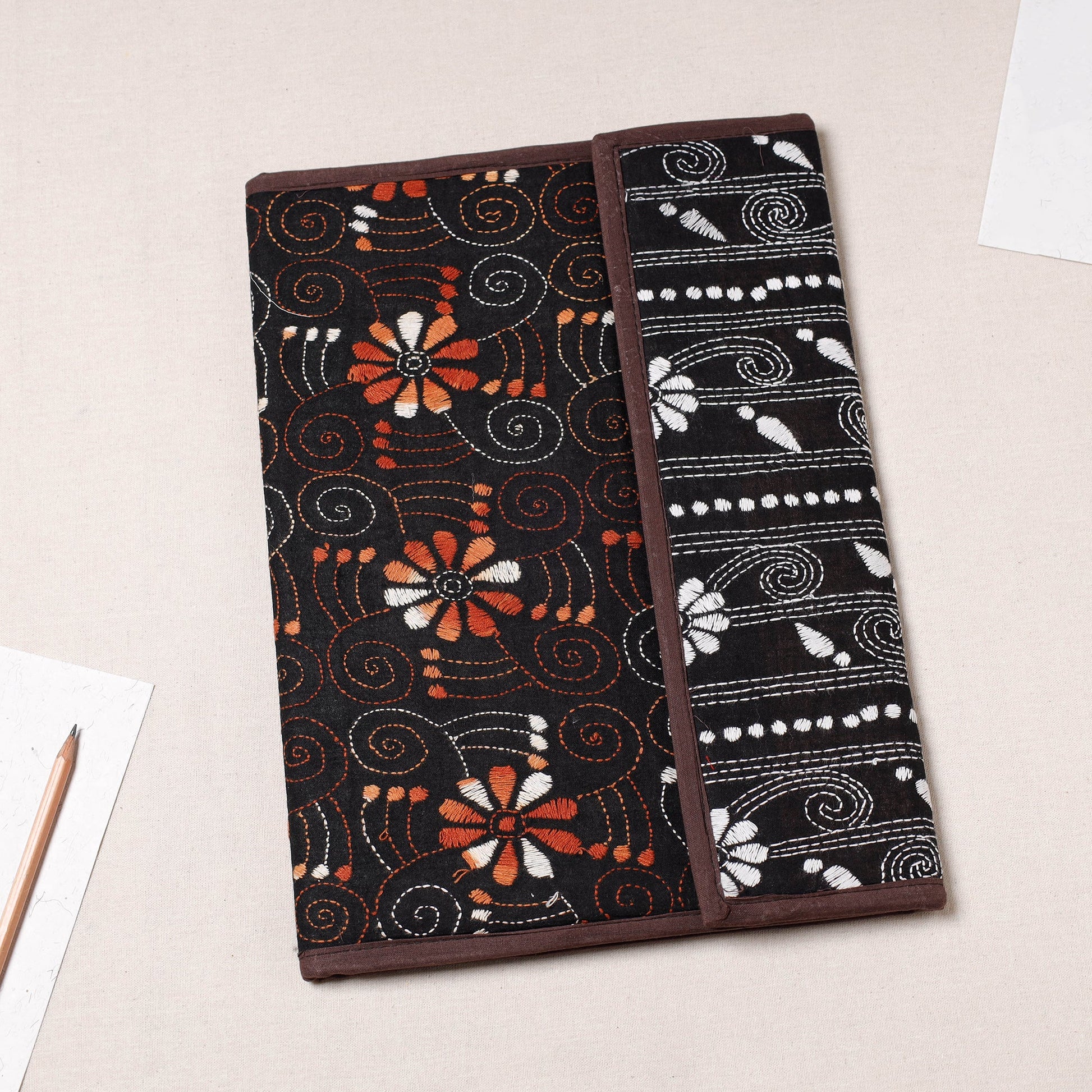 Bengal Kantha Work Handcrafted File Folder