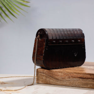 Brown - Handcrafted Birch Wooden Sling Bag