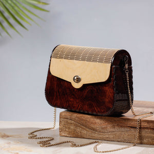 Brown - Handcrafted Birch Wooden Sling Bag
