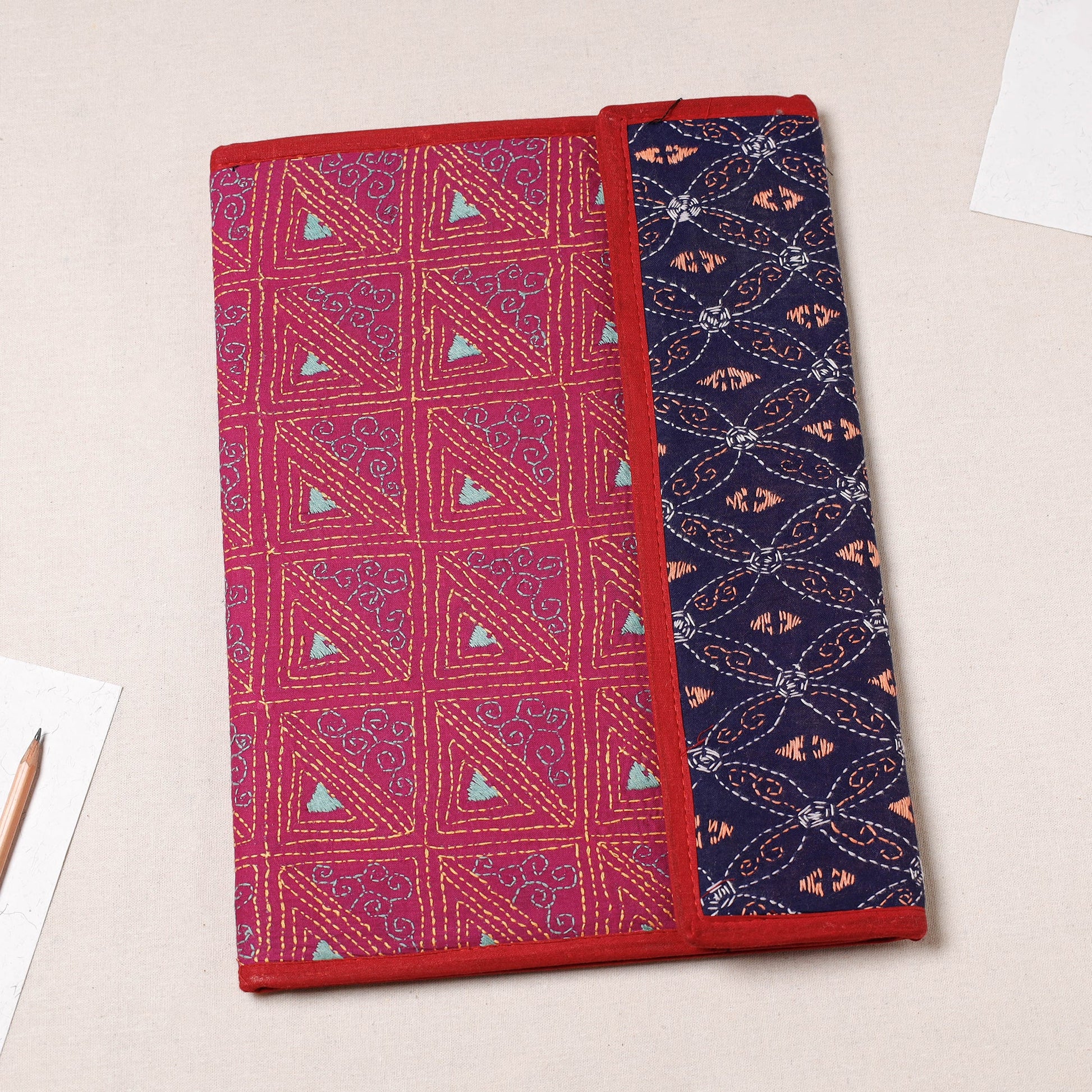 Bengal Kantha Work Handcrafted File Folder